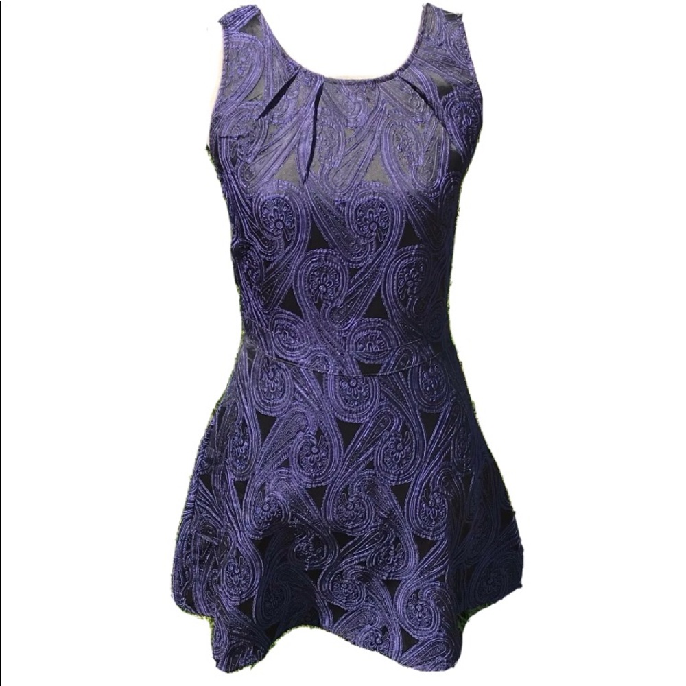 3/$10 Miami mi ami Dress S Paisley Jacquard - Picture 2 of 9